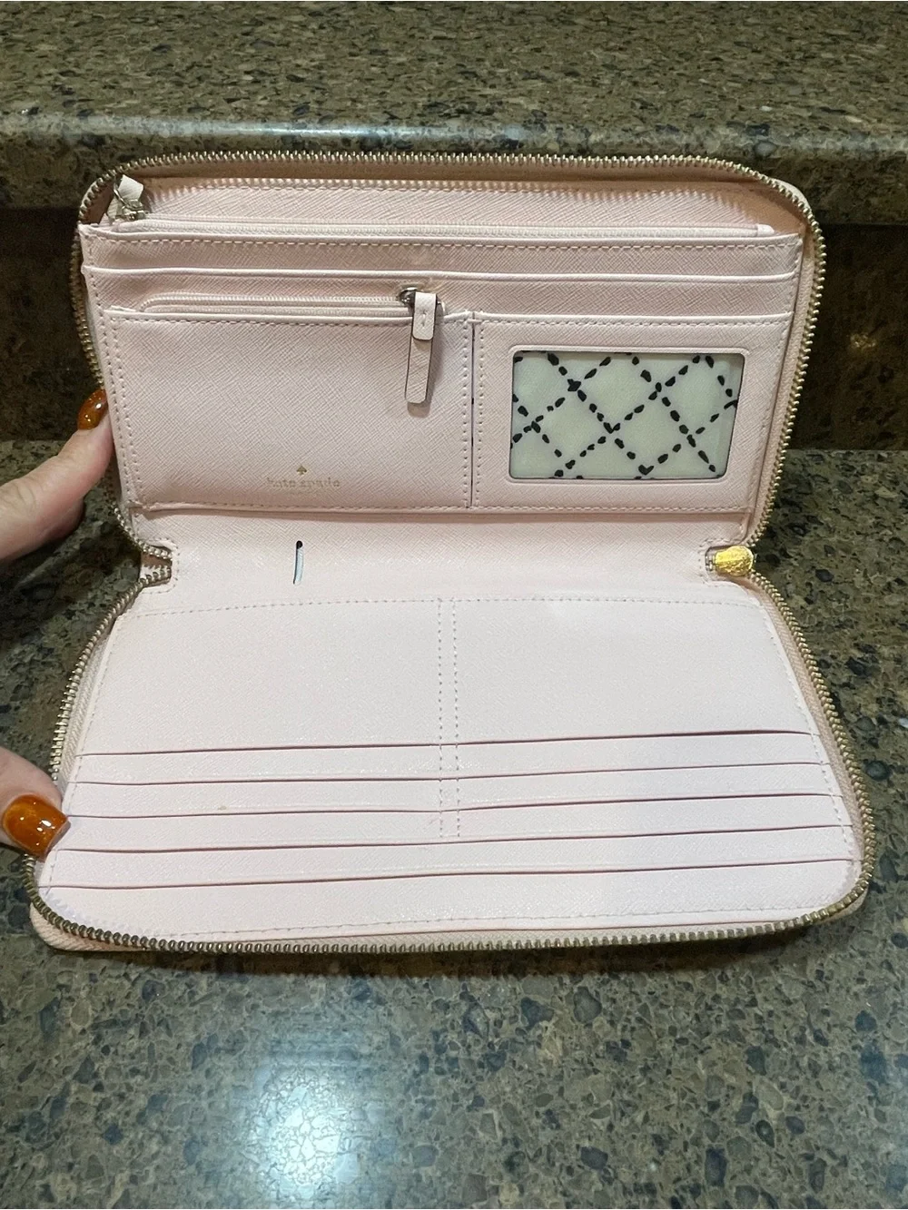 KATE SPADE Newbury Lane Neda Zip Around Wallet POSYPINK (953) Feminine Luxury